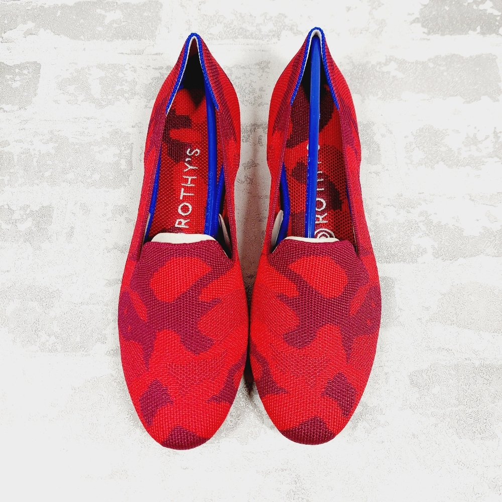 Rothy's Red and Burgundy Slip-On Flats